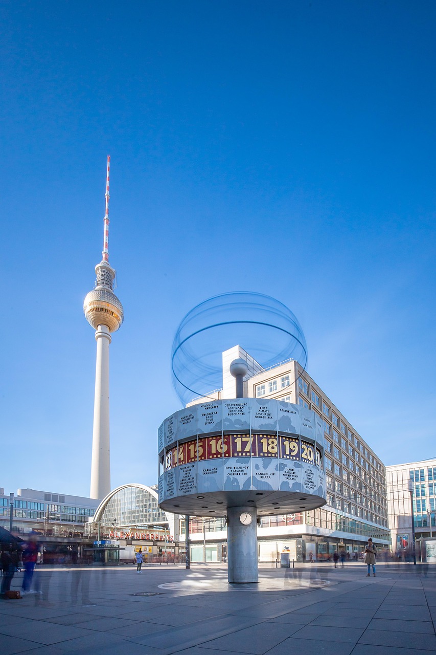 berlin alexanderplatz, world clock, world, countries, flags, television tower, capital city, peace, world peace, sightseeing, tourism, germany, clock, landmark, artwork, alex